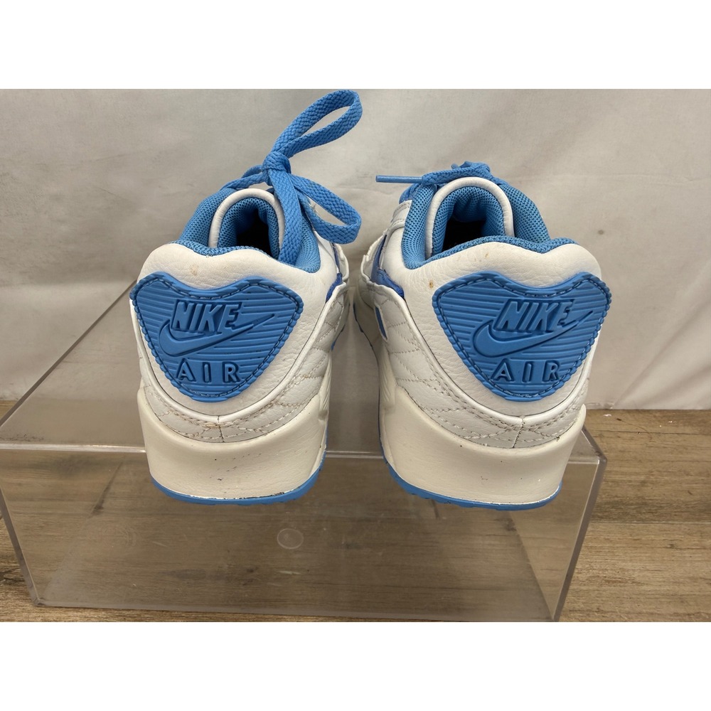 Nike Air Max 90 White Laser Blue‎ Sneakers DJ3175-991 Womens 9 Low Top Shoes - Picture 6 of 9